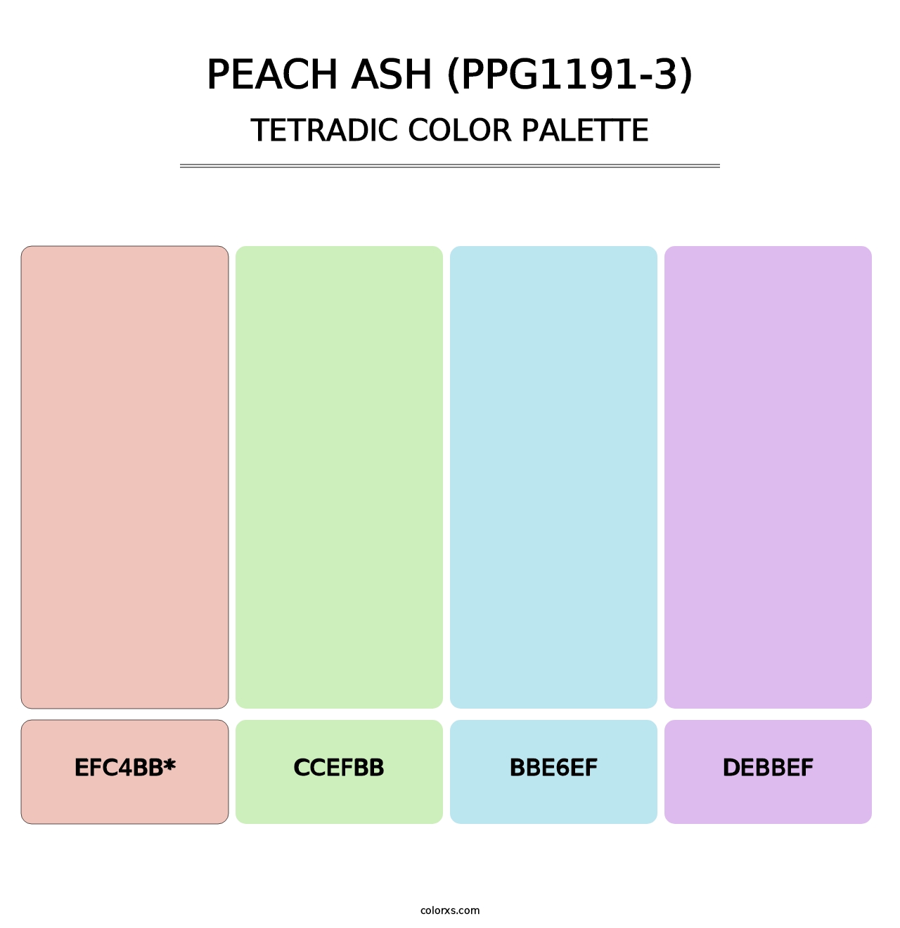 Peach Ash (PPG1191-3) - Tetradic Color Palette
