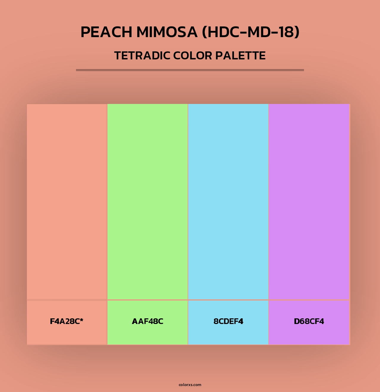 Peach Mimosa (HDC-MD-18) - Tetradic Color Palette