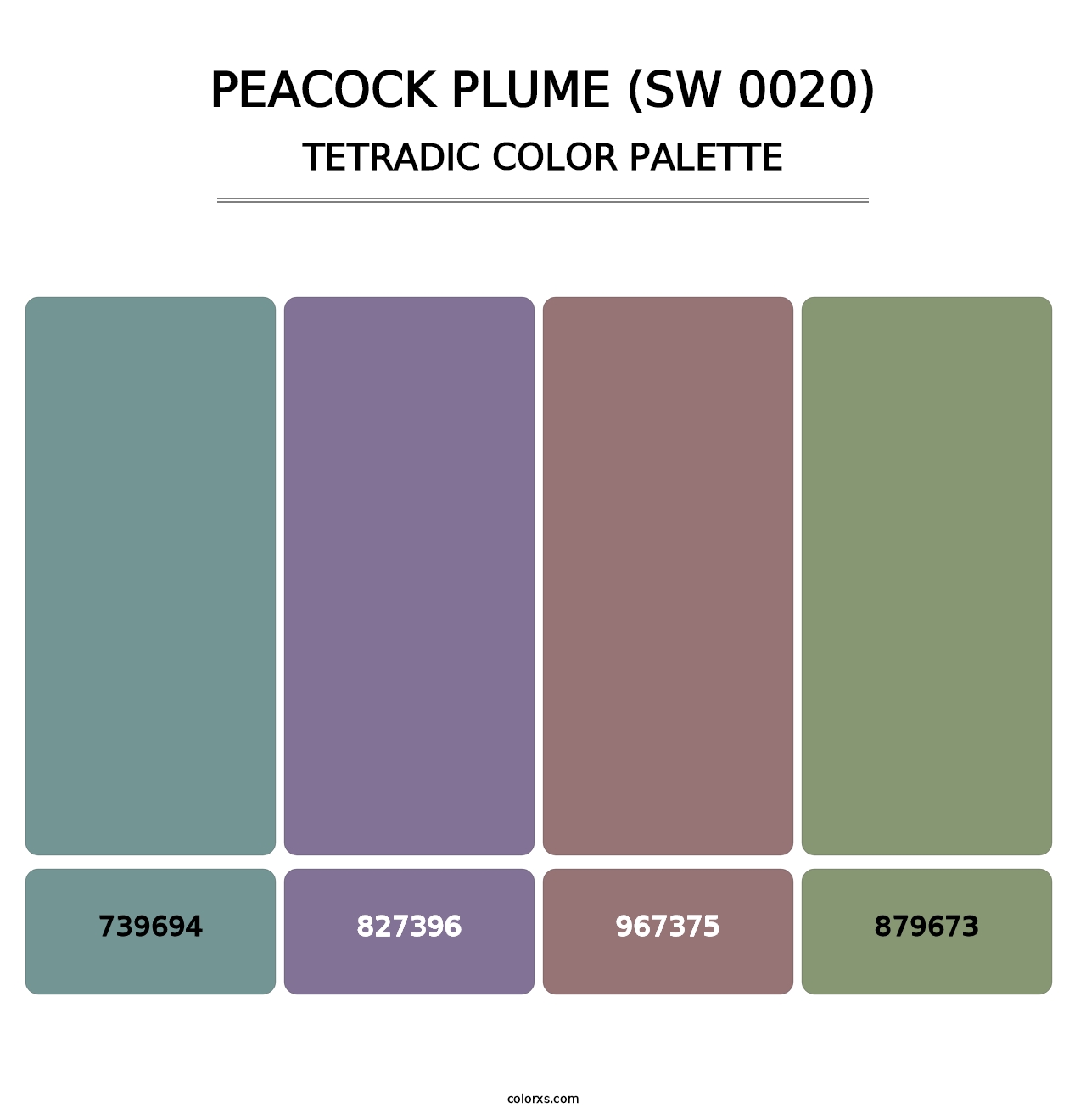 Peacock Plume (SW 0020) - Tetradic Color Palette