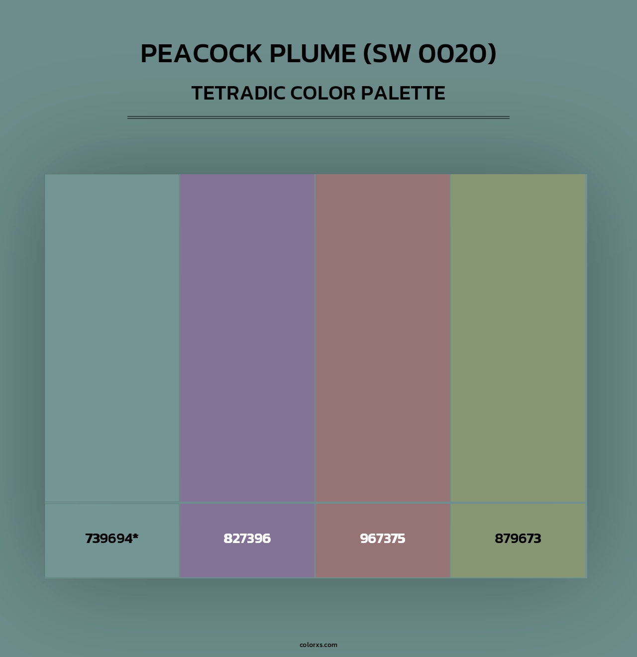 Peacock Plume (SW 0020) - Tetradic Color Palette