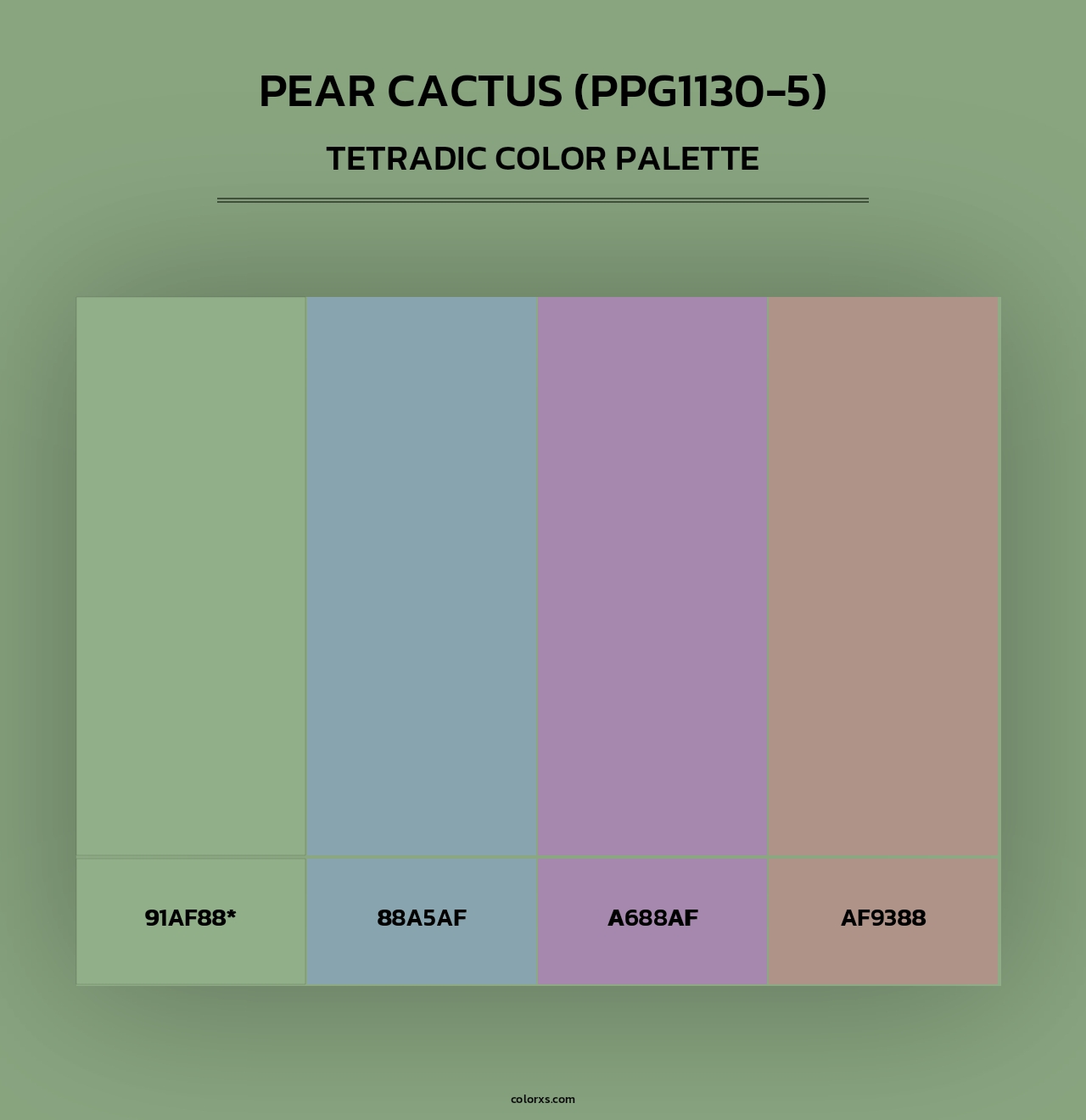 Pear Cactus (PPG1130-5) - Tetradic Color Palette