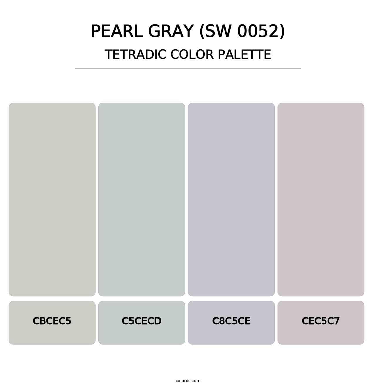 Pearl Gray (SW 0052) - Tetradic Color Palette