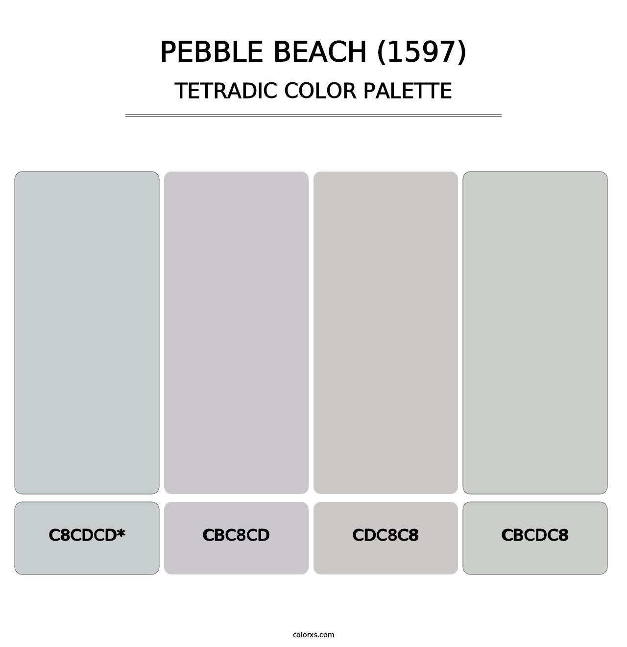 Pebble Beach (1597) - Tetradic Color Palette
