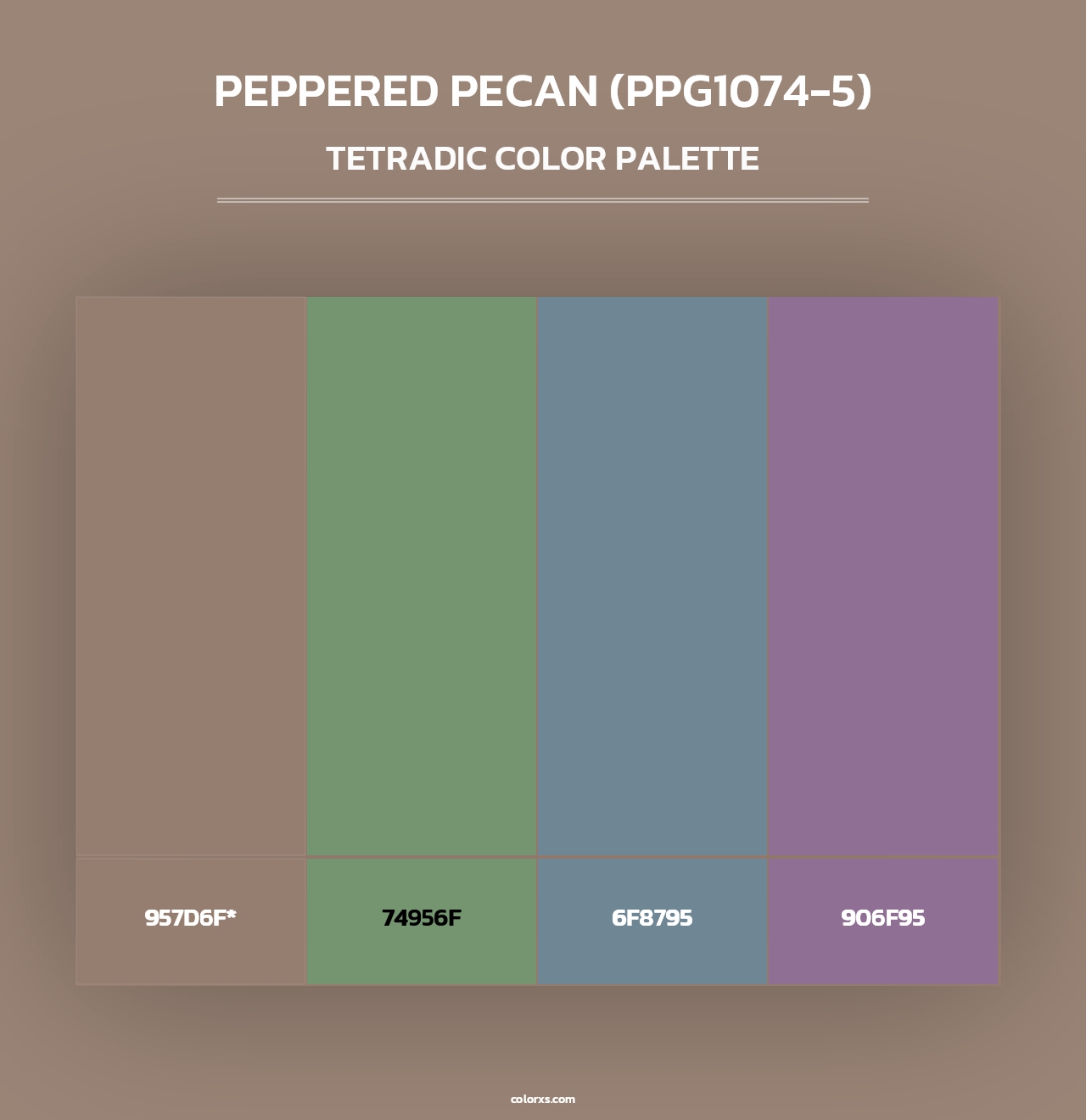Peppered Pecan (PPG1074-5) - Tetradic Color Palette