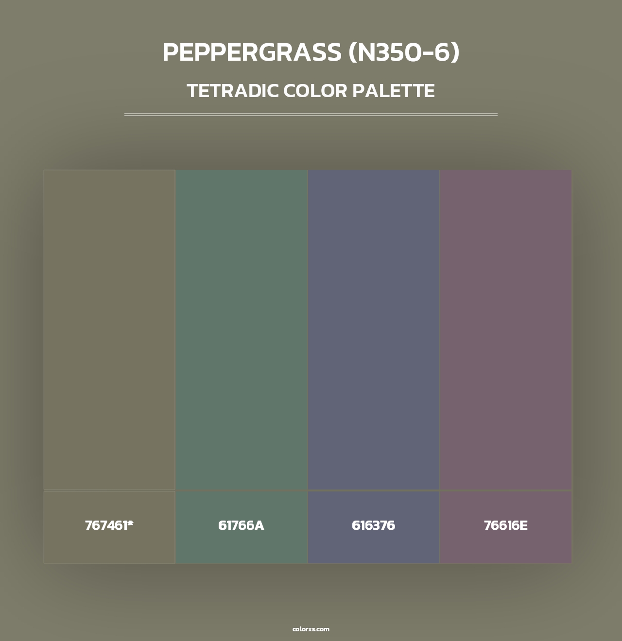 Peppergrass (N350-6) - Tetradic Color Palette