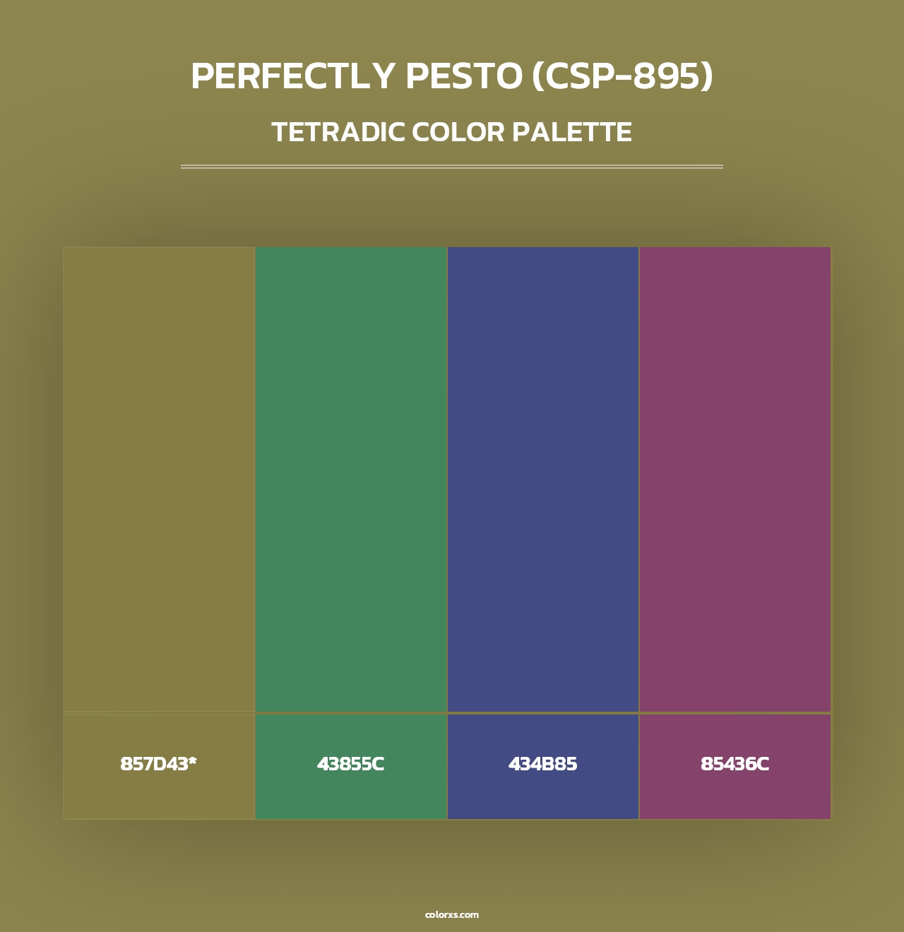 Perfectly Pesto (CSP-895) - Tetradic Color Palette