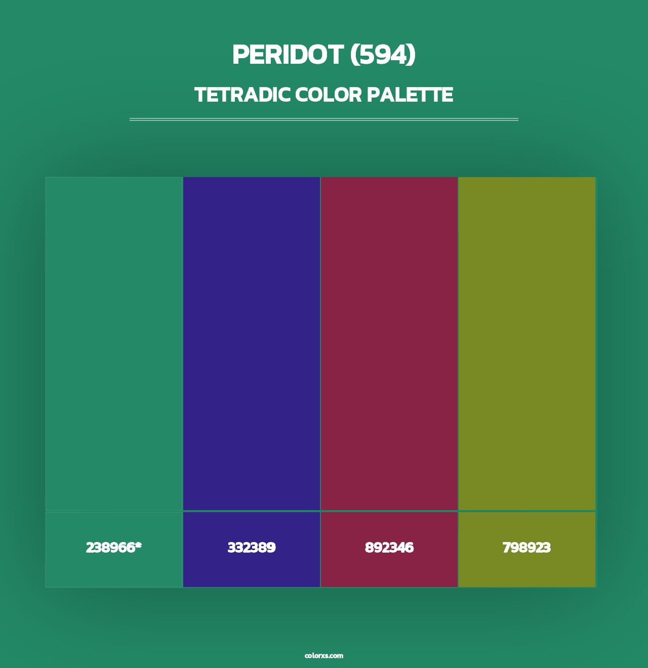 Peridot (594) - Tetradic Color Palette