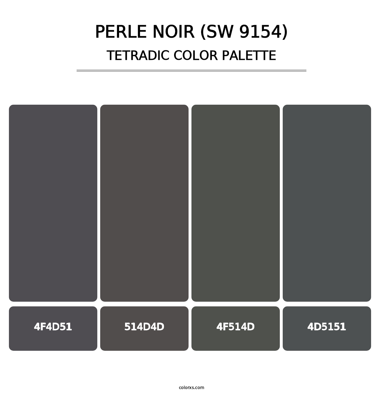 Perle Noir (SW 9154) - Tetradic Color Palette
