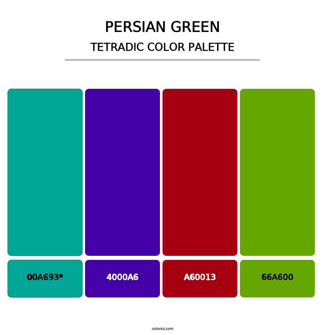 Persian Green - Tetradic Color Palette