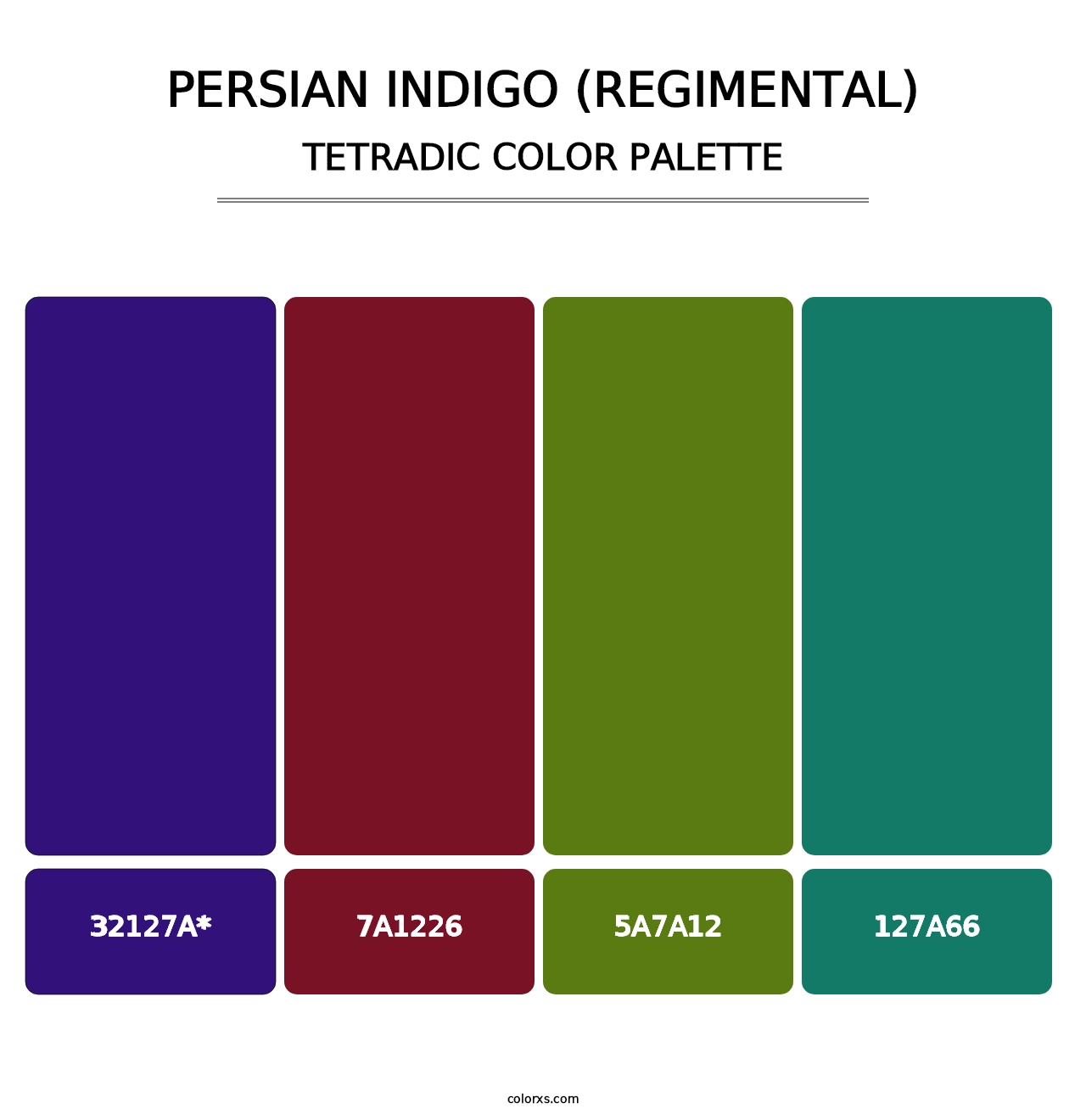 Persian Indigo (Regimental) - Tetradic Color Palette