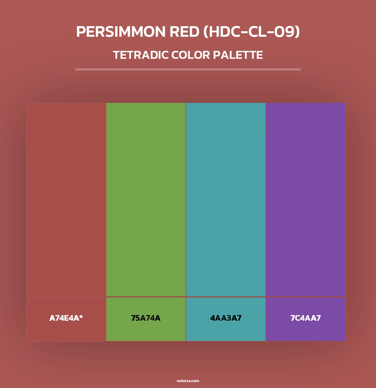 Persimmon Red (HDC-CL-09) - Tetradic Color Palette