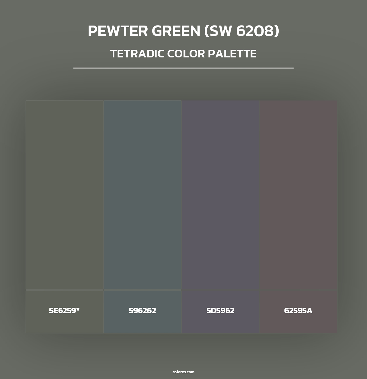 Pewter Green (SW 6208) - Tetradic Color Palette