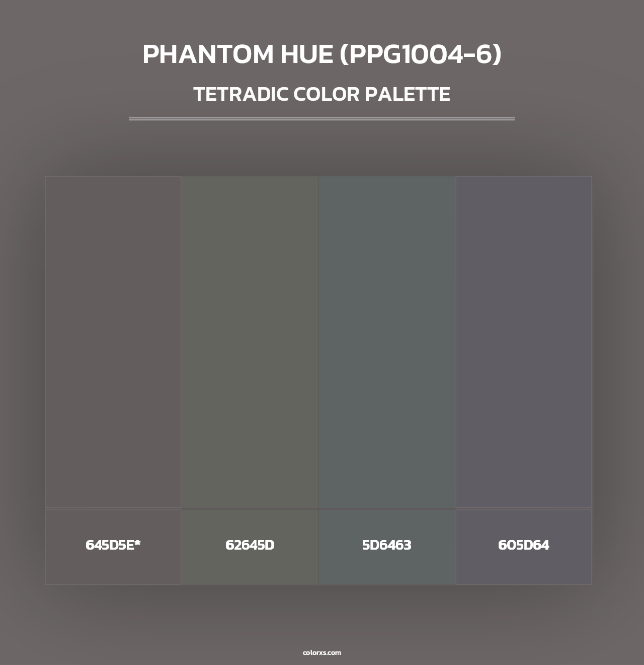 Phantom Hue (PPG1004-6) - Tetradic Color Palette