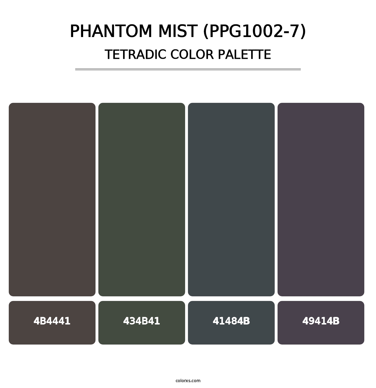 Phantom Mist (PPG1002-7) - Tetradic Color Palette