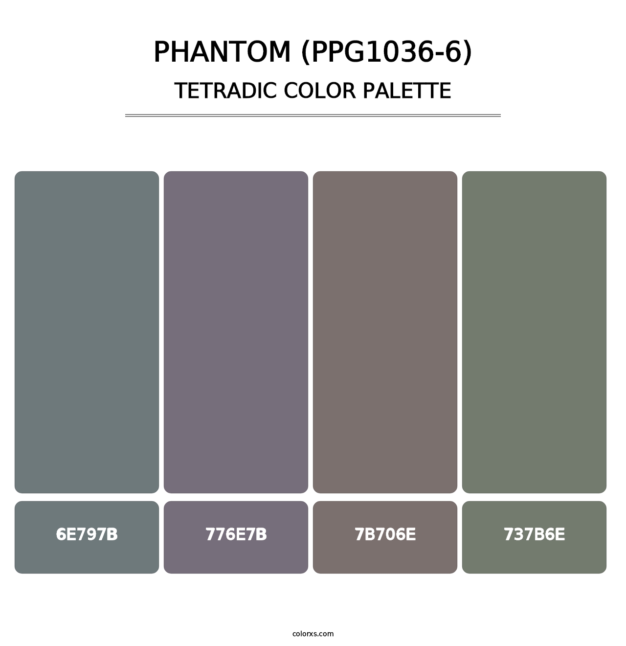Phantom (PPG1036-6) - Tetradic Color Palette