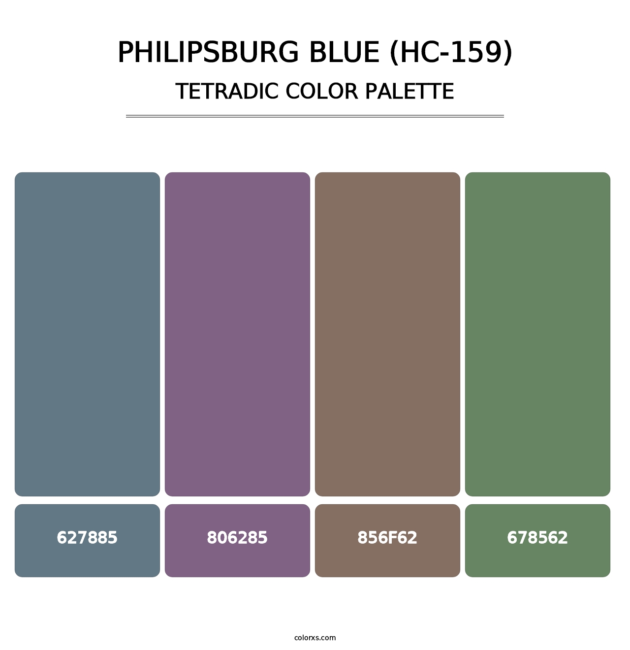 Philipsburg Blue (HC-159) - Tetradic Color Palette