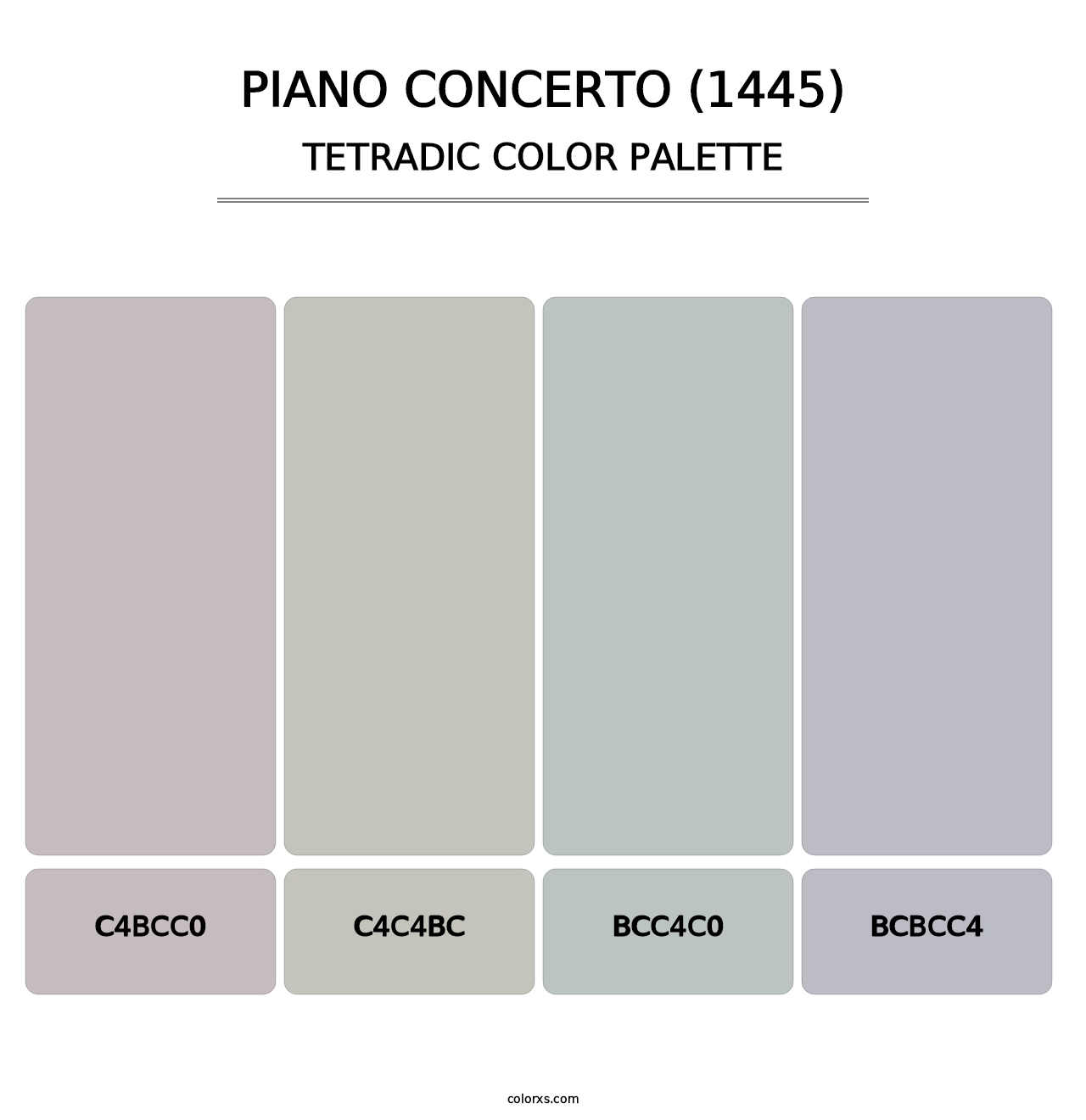 Piano Concerto (1445) - Tetradic Color Palette