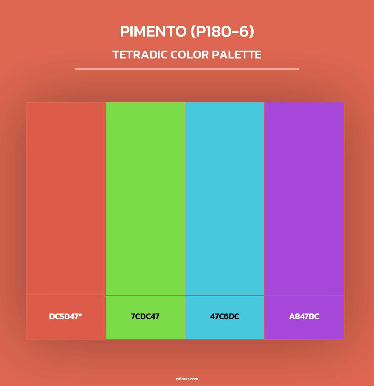 Pimento (P180-6) - Tetradic Color Palette