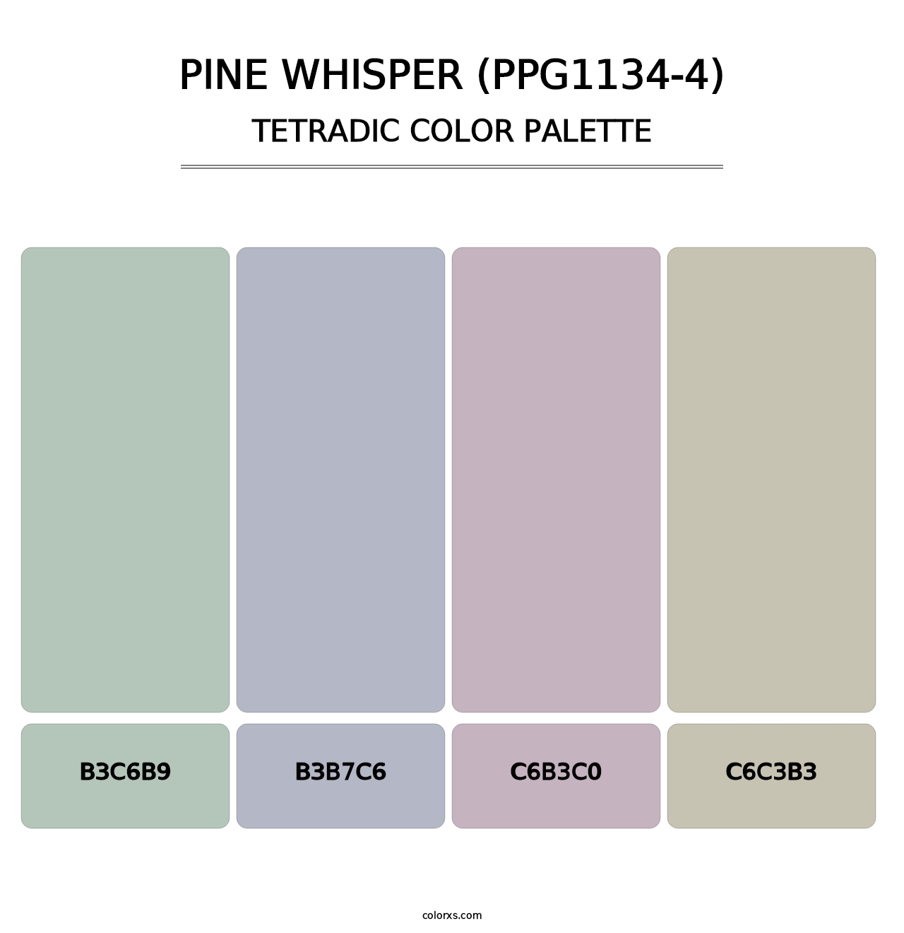 Pine Whisper (PPG1134-4) - Tetradic Color Palette