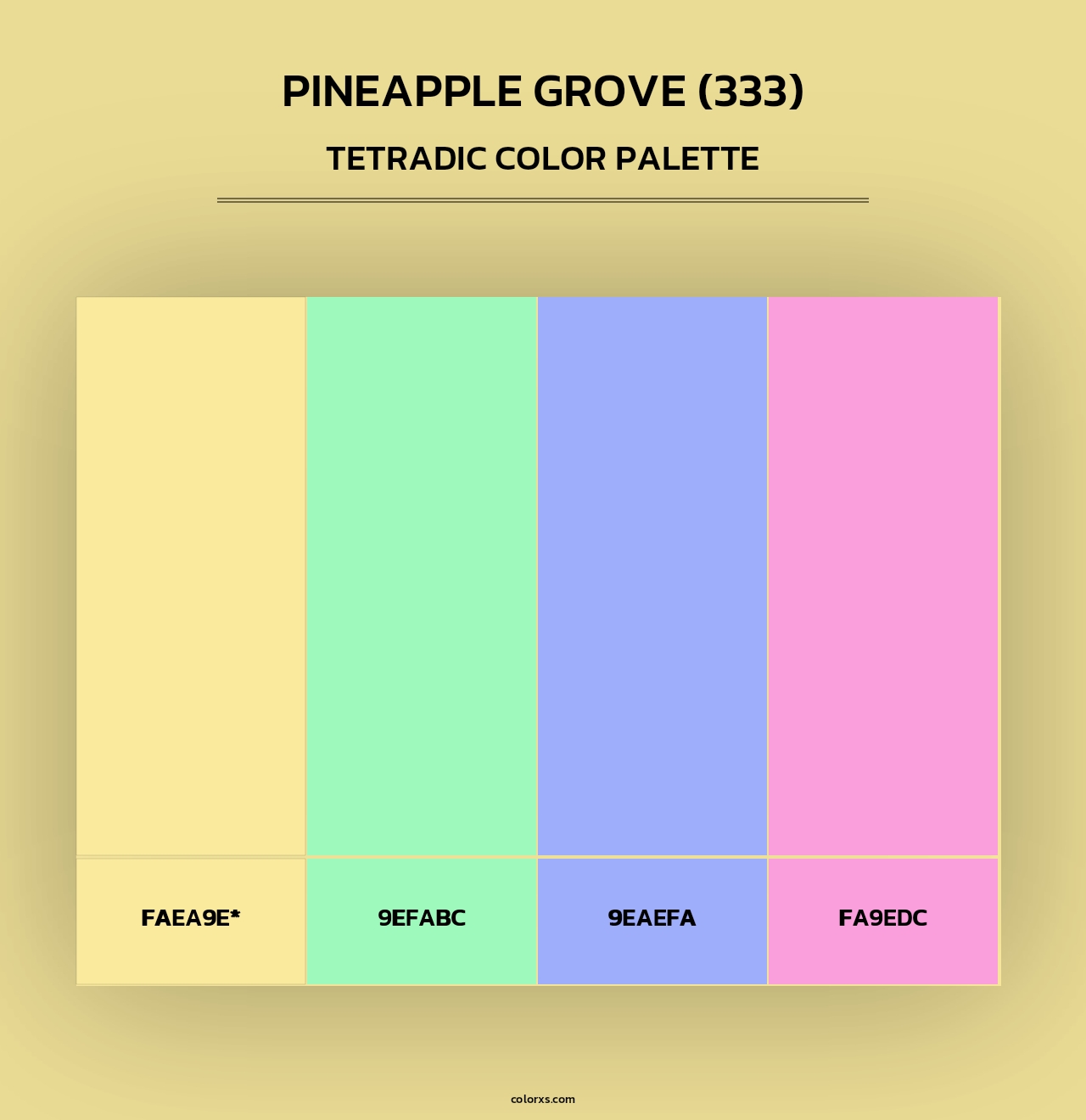 Pineapple Grove (333) - Tetradic Color Palette