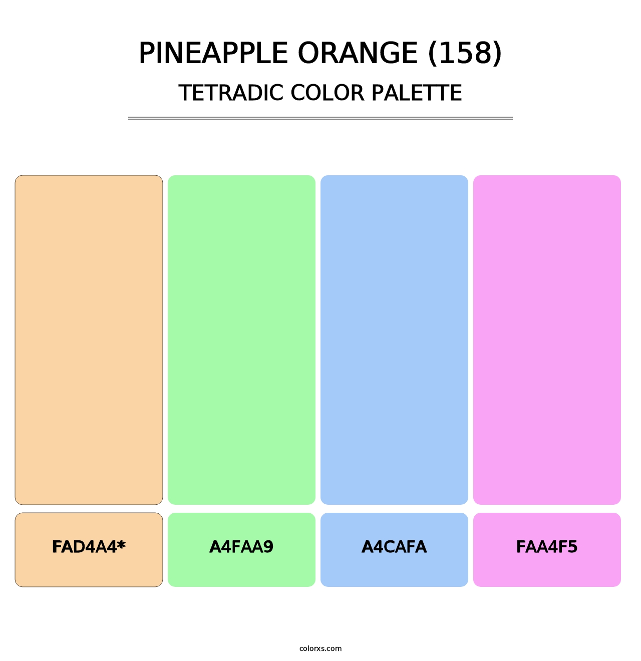 Pineapple Orange (158) - Tetradic Color Palette