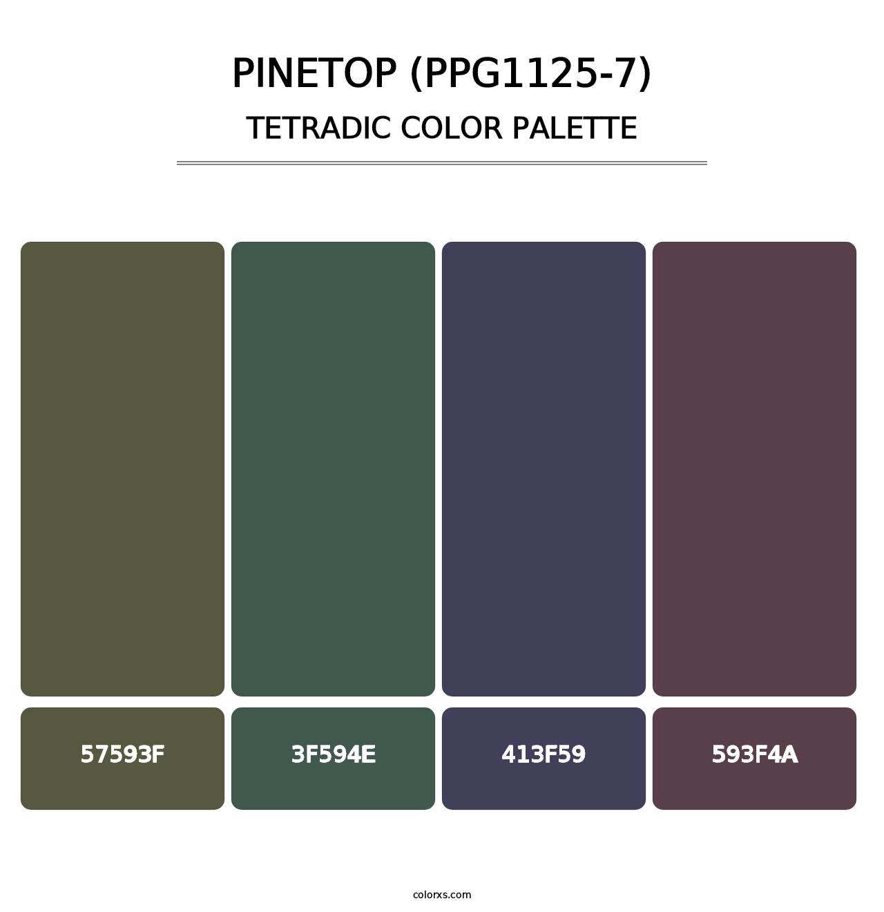 Pinetop (PPG1125-7) - Tetradic Color Palette
