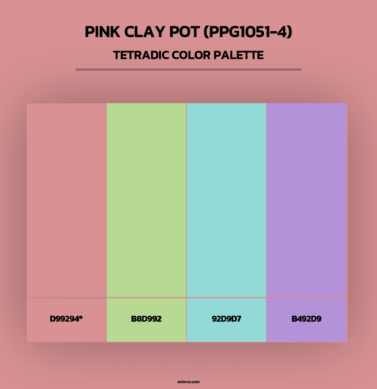 Pink Clay Pot (PPG1051-4) - Tetradic Color Palette