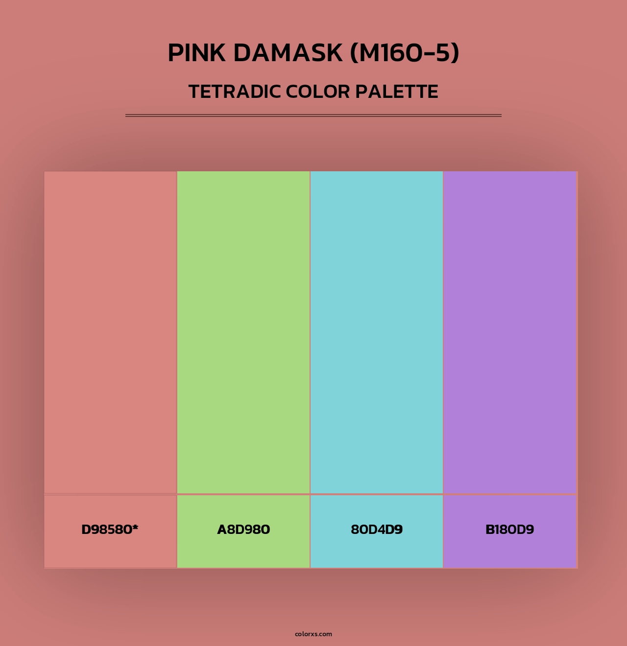 Pink Damask (M160-5) - Tetradic Color Palette
