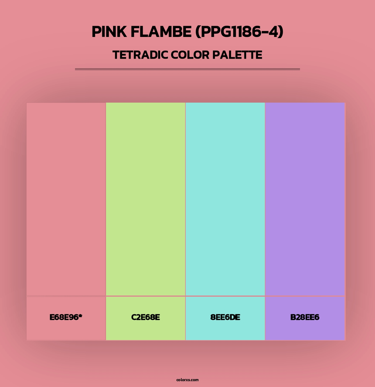 Pink Flambe (PPG1186-4) - Tetradic Color Palette