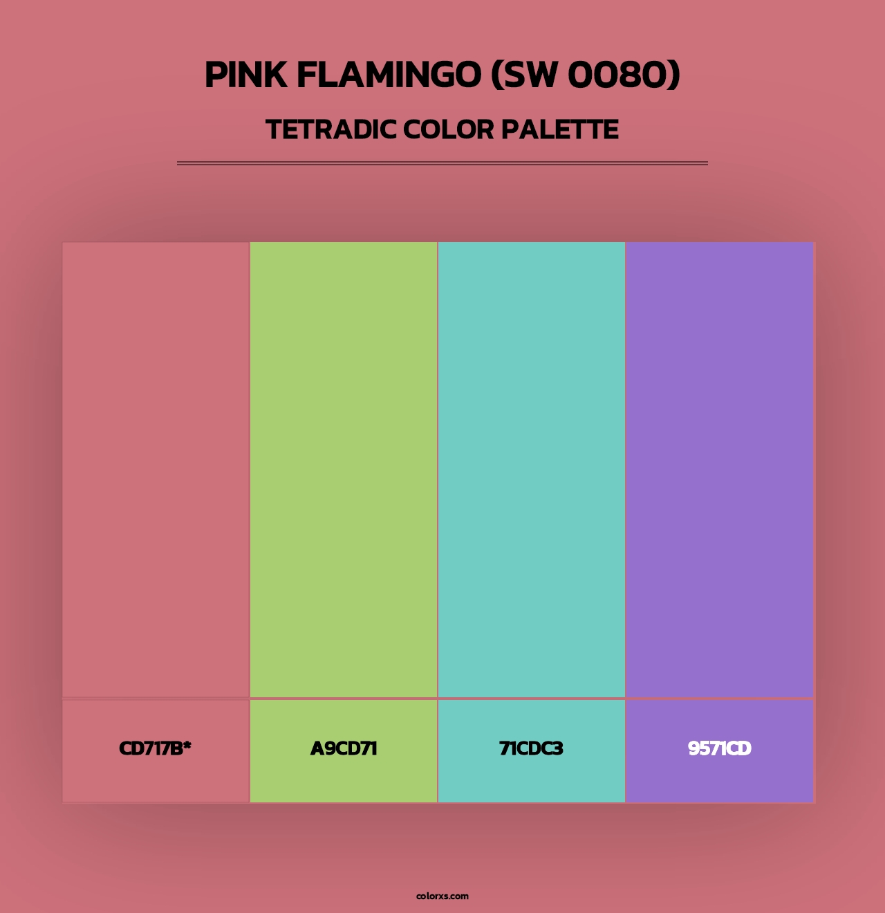 Pink Flamingo (SW 0080) - Tetradic Color Palette