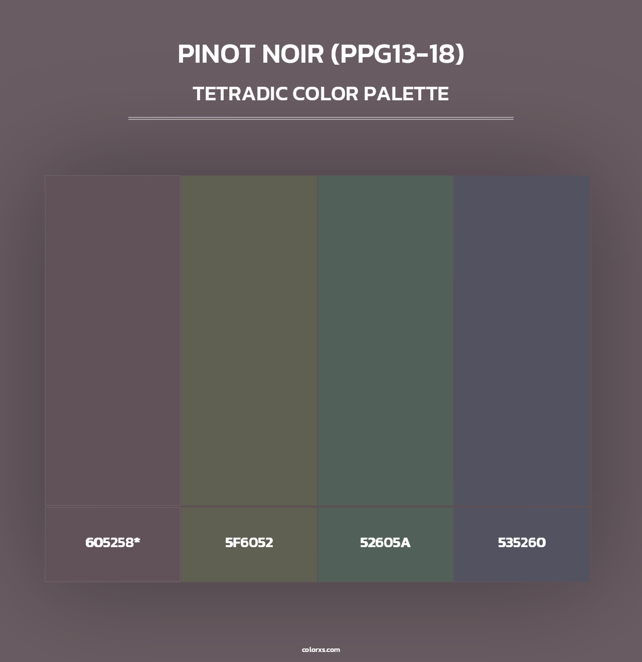 Pinot Noir (PPG13-18) - Tetradic Color Palette