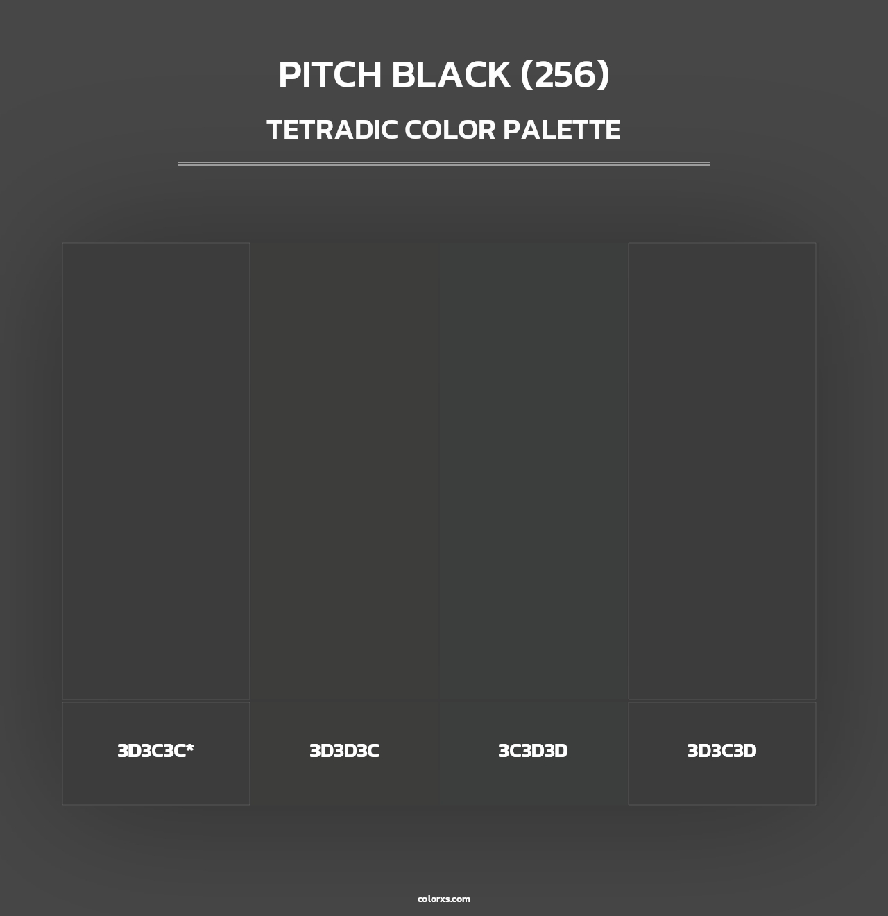 Pitch Black (256) - Tetradic Color Palette