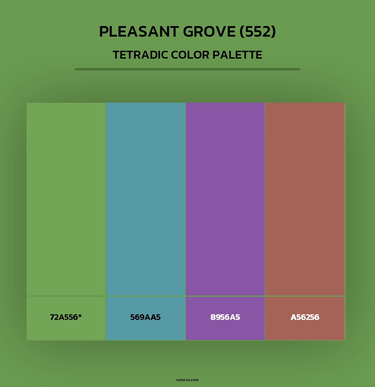 Pleasant Grove (552) - Tetradic Color Palette