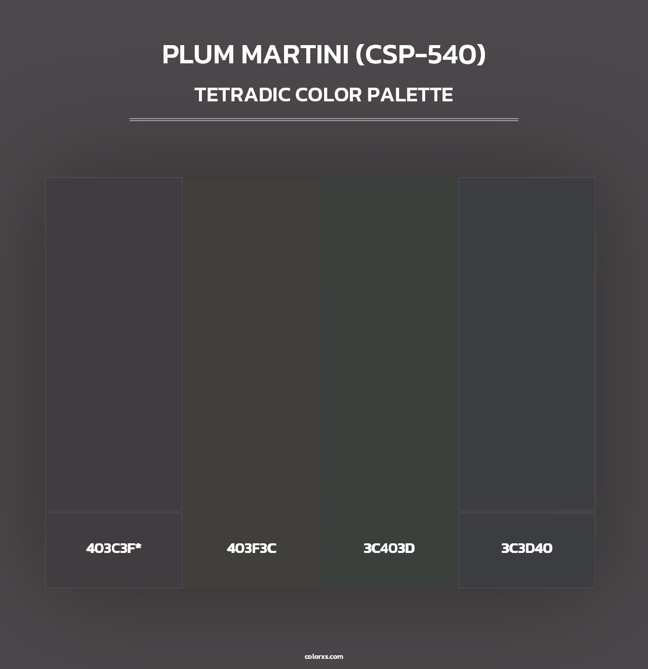 Plum Martini (CSP-540) - Tetradic Color Palette