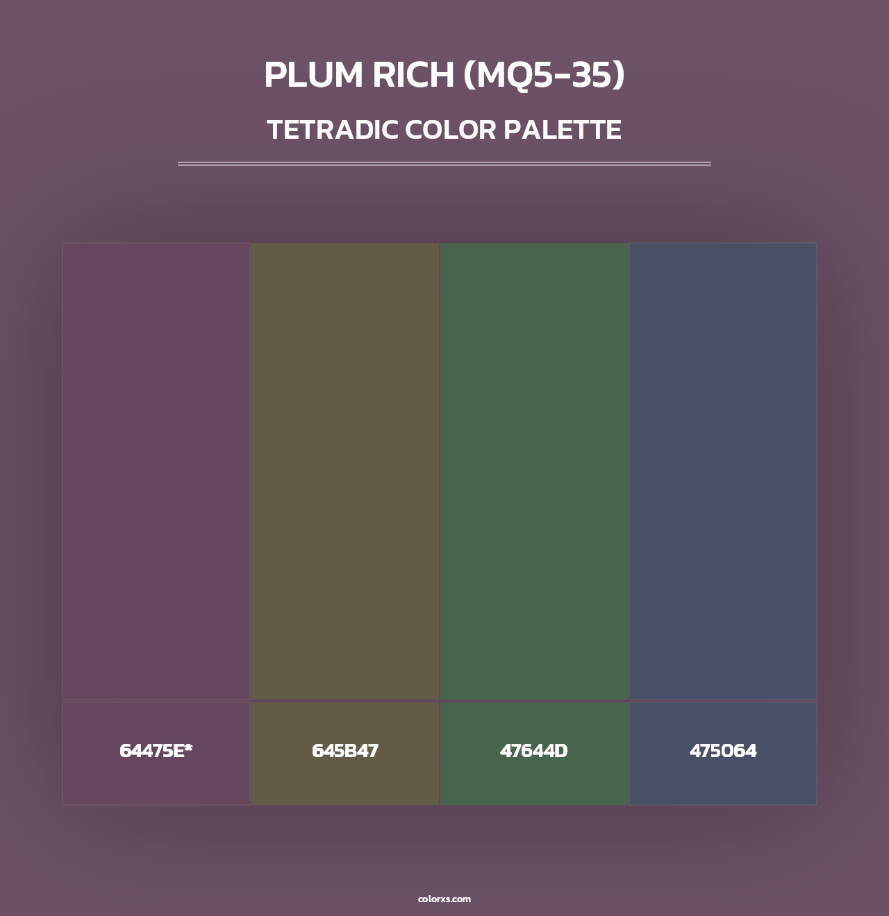 Plum Rich (MQ5-35) - Tetradic Color Palette