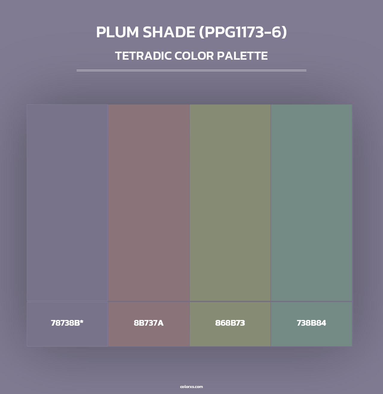 Plum Shade (PPG1173-6) - Tetradic Color Palette