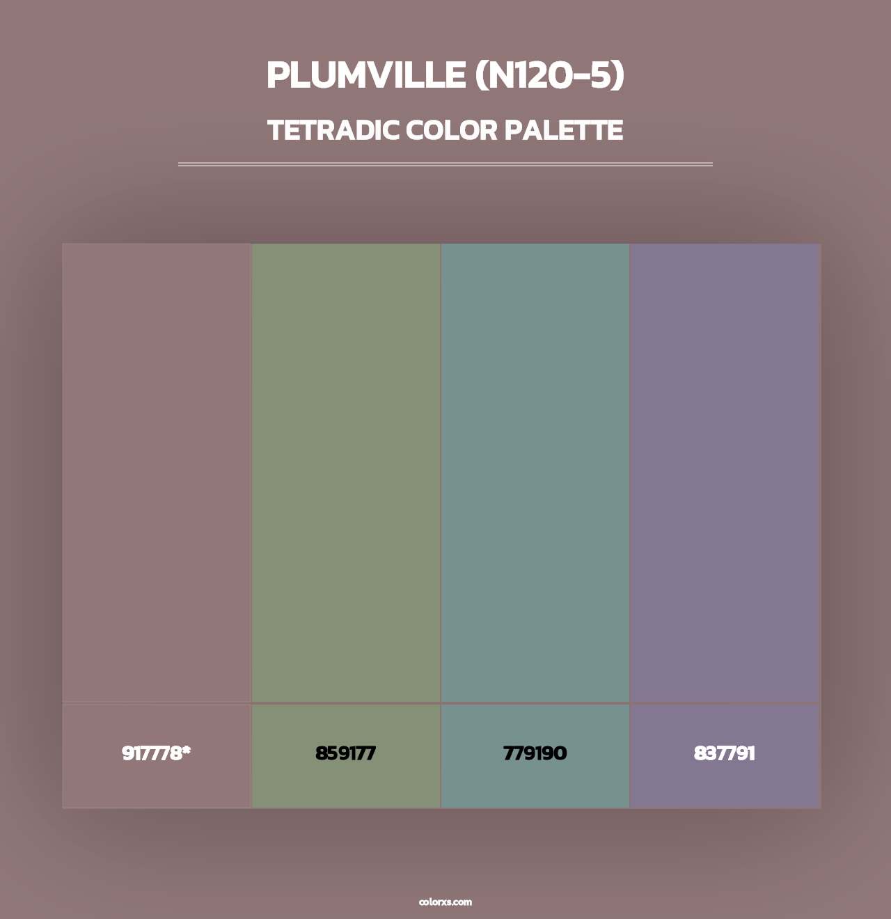 Plumville (N120-5) - Tetradic Color Palette