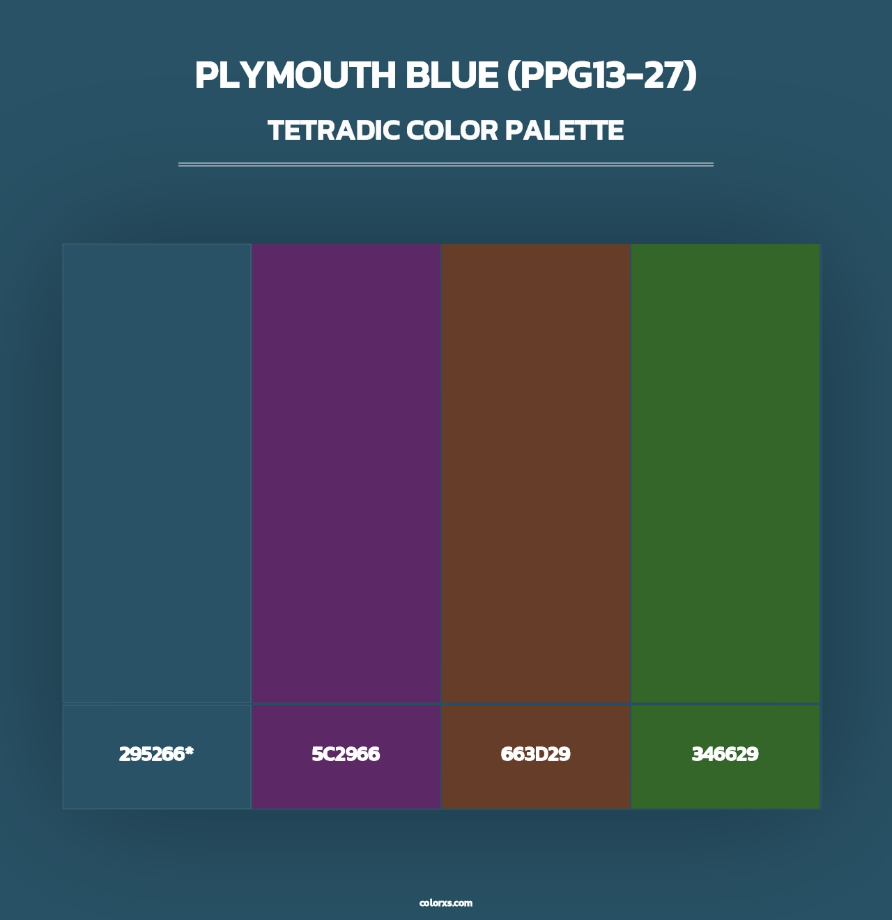 Plymouth Blue (PPG13-27) - Tetradic Color Palette