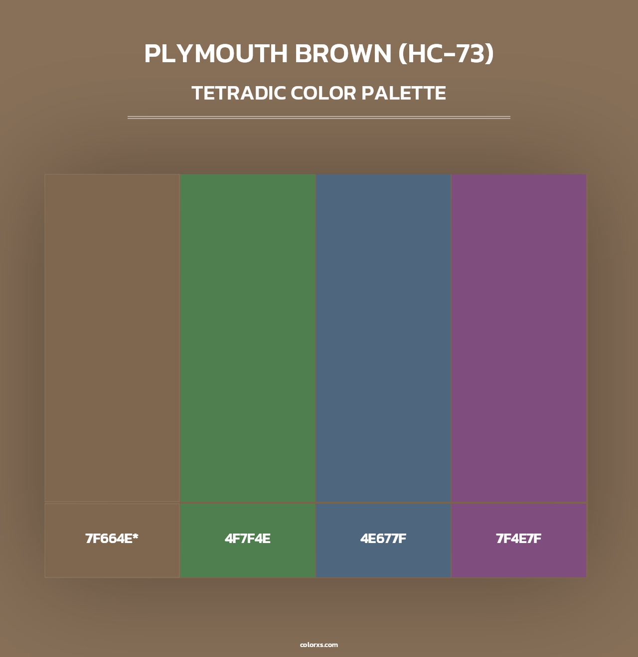 Plymouth Brown (HC-73) - Tetradic Color Palette