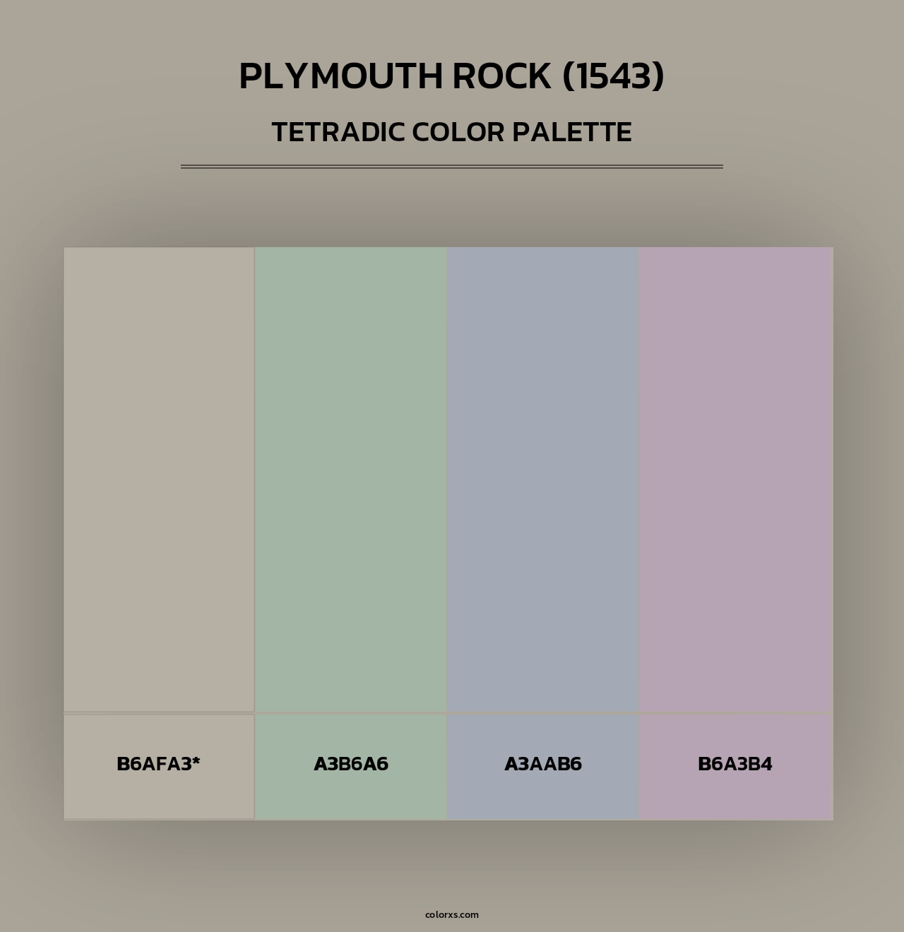 Plymouth Rock (1543) - Tetradic Color Palette