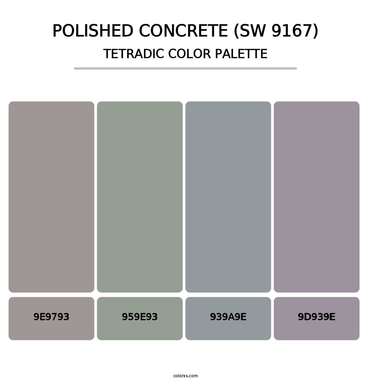 Polished Concrete (SW 9167) - Tetradic Color Palette