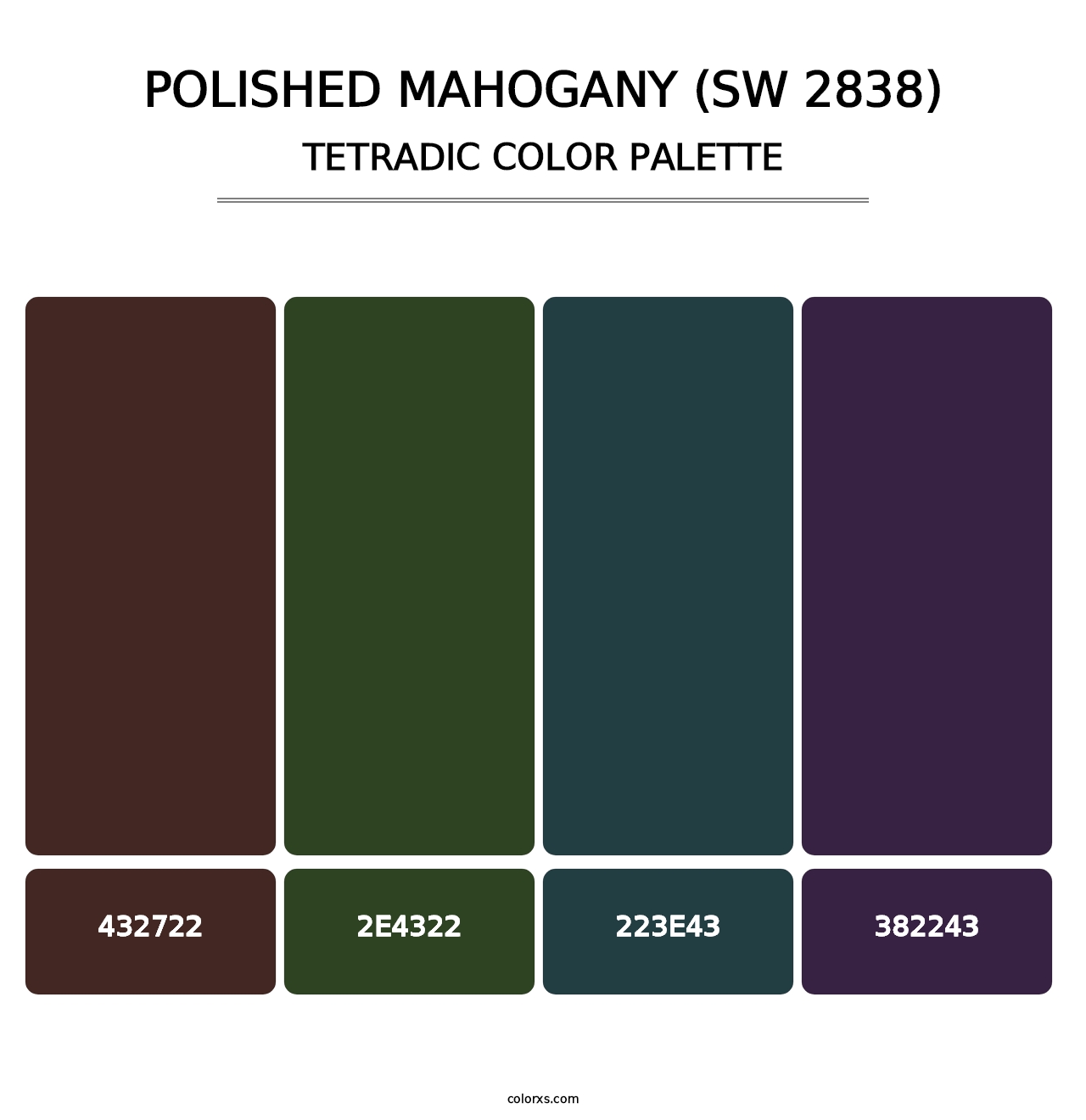 Polished Mahogany (SW 2838) - Tetradic Color Palette