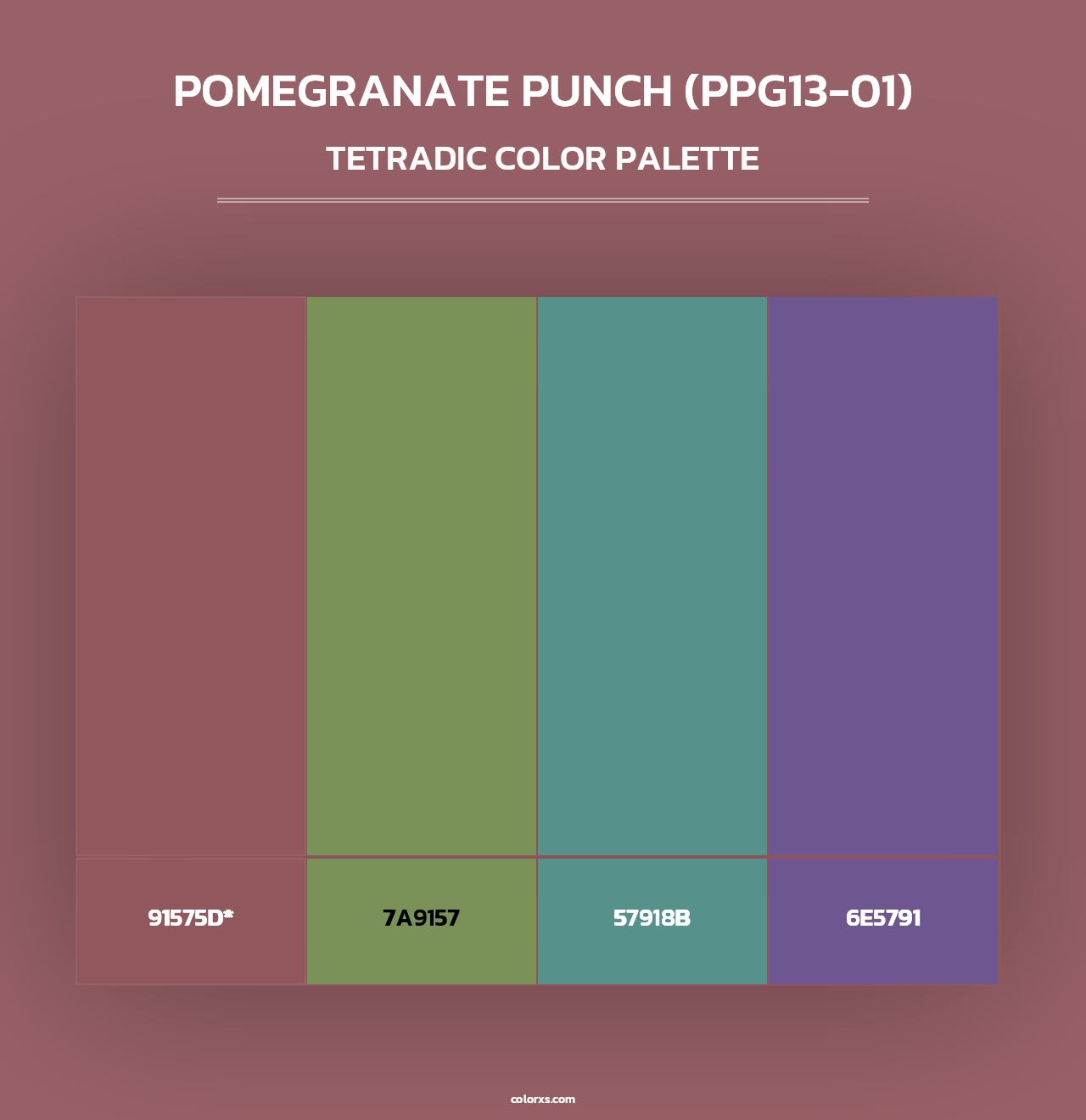 Pomegranate Punch (PPG13-01) - Tetradic Color Palette