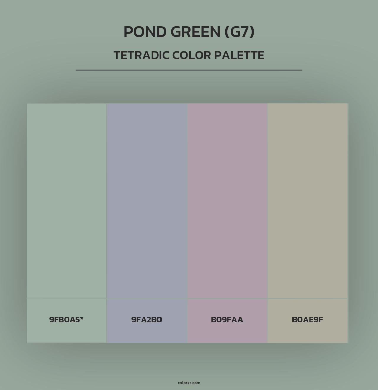 Pond Green (G7) - Tetradic Color Palette