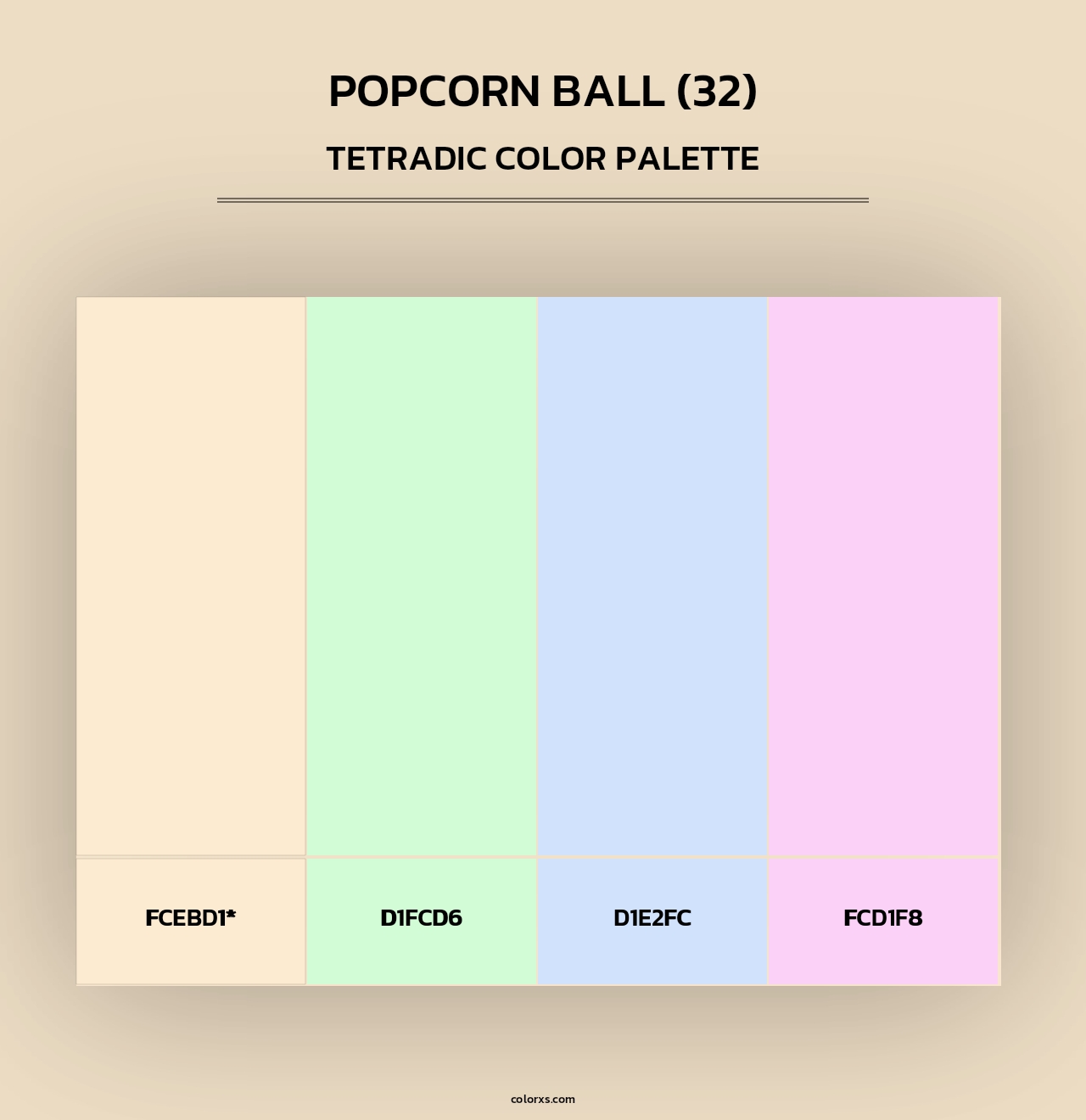 Popcorn Ball (32) - Tetradic Color Palette