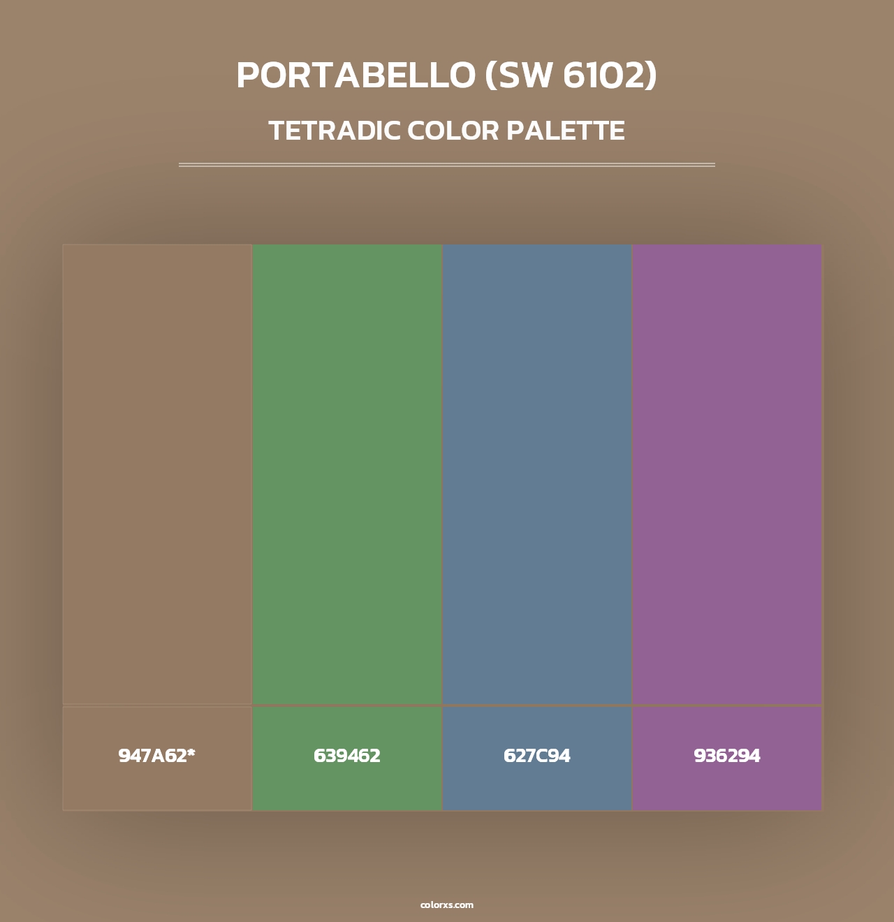 Portabello (SW 6102) - Tetradic Color Palette