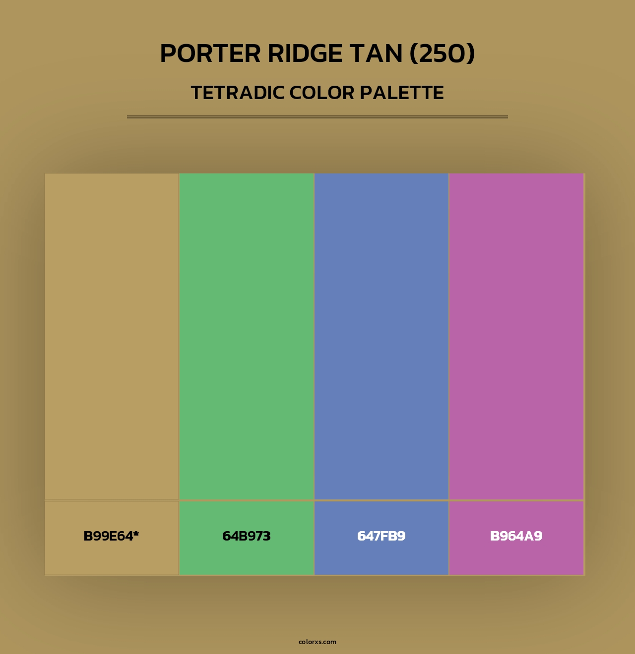 Porter Ridge Tan (250) - Tetradic Color Palette