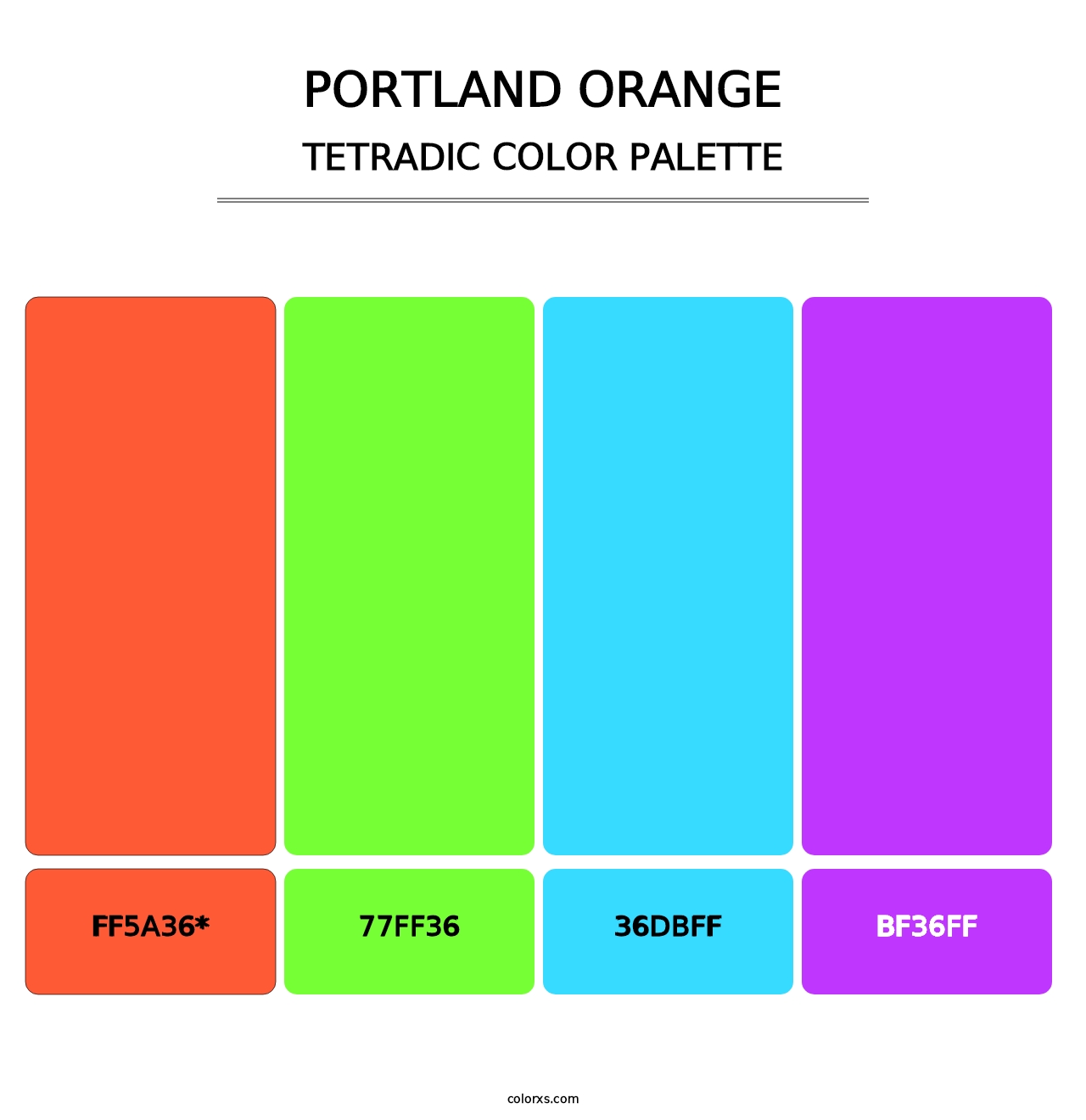 Portland Orange - Tetradic Color Palette