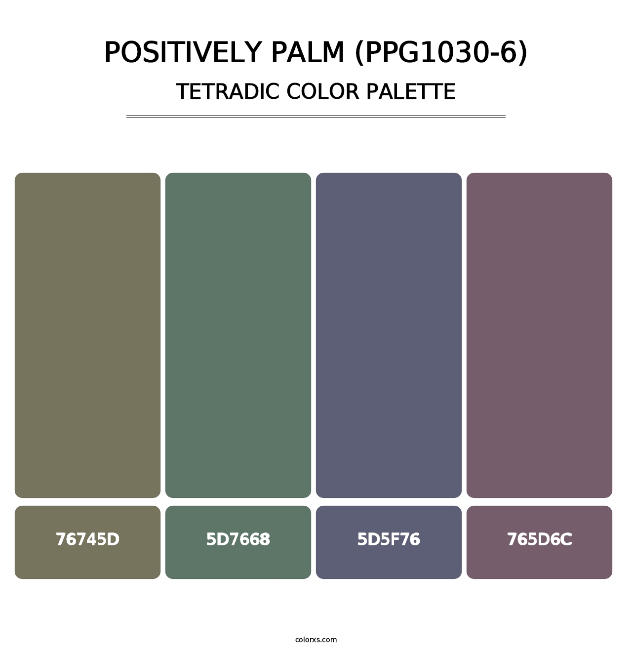 Positively Palm (PPG1030-6) - Tetradic Color Palette