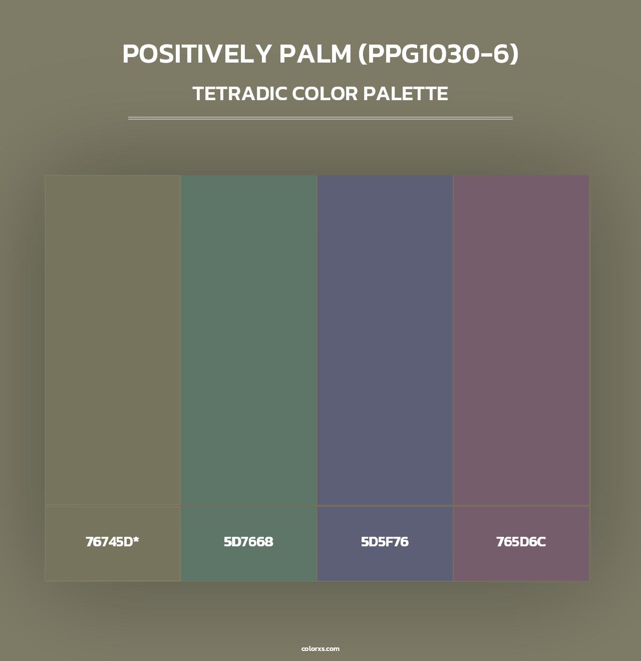Positively Palm (PPG1030-6) - Tetradic Color Palette